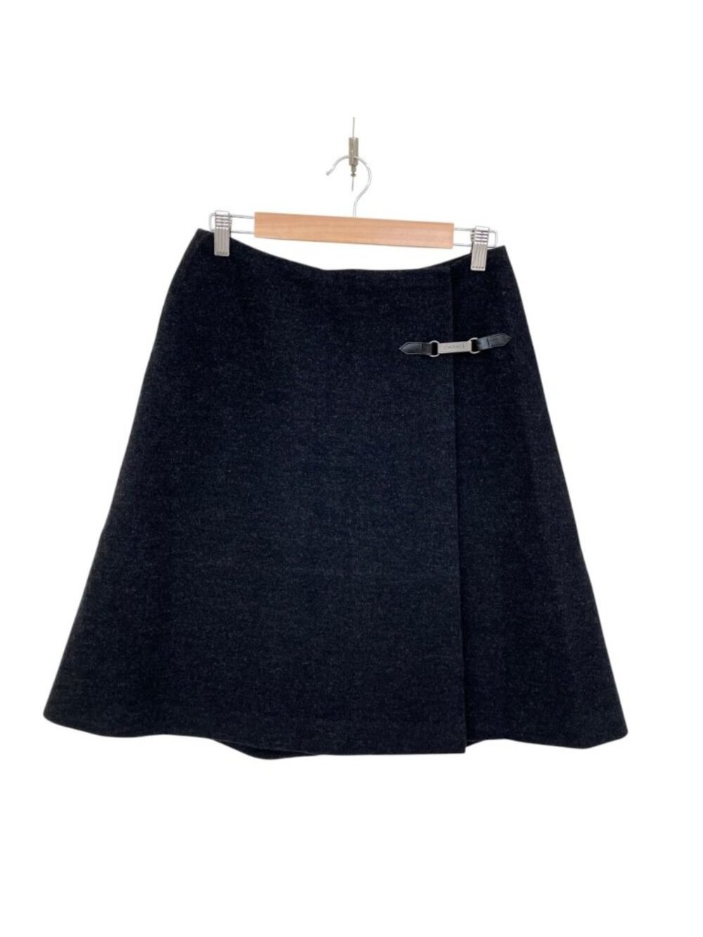 Chanel 00A Vintage Wool Cropped Jacket Wrap Skirt Set Chocol Gray - Picture 10 of 15